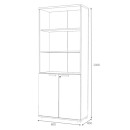 Βιβλιοθήκη Γραφείου Επαγγελματική Venturo Megapap Χρώμα Ανθρακί - Φυσικό Οξιάς 80x40x200εκ.