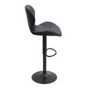 Σκαμπό Μπαρ Dolores Megapap με Ρυθμιζόμενο Ύψος pu Μαύρο - Βάση Μαύρο ματ 45,5x38x89/109εκ.