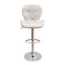 Σκαμπό Μπαρ Dolores Megapap με Ρυθμιζόμενο Ύψος pu Λευκό - Βάση Χρωμίου 45,5x38x89/109εκ.