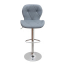 Σκαμπό Μπαρ Dolores Megapap με Ρυθμιζόμενο Ύψος pu Γκρι - Βάση Χρωμίου 45,5x38x89/109εκ.