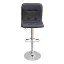 Σκαμπό Μπαρ Carmelo Megapap με Ρυθμιζόμενο Ύψος pu Μαύρο - Βάση Χρωμίου 45x42x90/113εκ.