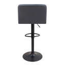 Σκαμπό Μπαρ Carmelo Megapap με Ρυθμιζόμενο Ύψος pu Μαύρο - Βάση Μαύρο ματ 45x42x90/113εκ.