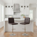 Σκαμπό Μπαρ Carmelo Megapap με Ρυθμιζόμενο Ύψος pu Καφέ - Βάση Χρωμίου 45x42x90/113εκ.