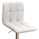 Σκαμπό Μπαρ Carmelo Megapap με Ρυθμιζόμενο Ύψος pu Λευκό - Βάση Χρωμίου 45x42x90/113εκ.