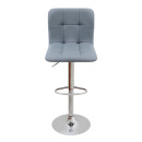 Σκαμπό Μπαρ Carmelo Megapap με Ρυθμιζόμενο Ύψος pu Γκρι - Βάση Χρωμίου 45x42x90/113εκ.