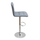 Σκαμπό Μπαρ Carmelo Megapap με Ρυθμιζόμενο Ύψος pu Γκρι - Βάση Χρωμίου 45x42x90/113εκ.