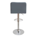 Σκαμπό Μπαρ Carmelo Megapap με Ρυθμιζόμενο Ύψος pu Γκρι - Βάση Χρωμίου 45x42x90/113εκ.