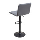 Σκαμπό Μπαρ Carmelo Megapap με Ρυθμιζόμενο Ύψος Βελούδο Γκρι - Βάση Μαύρο ματ 45x42x90/113εκ.