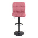 Σκαμπό Μπαρ Carmelo Megapap με Ρυθμιζόμενο Ύψος Βελούδο Σάπιο Μήλο - Βάση Μαύρο ματ 45x42x90/113εκ.