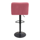 Σκαμπό Μπαρ Carmelo Megapap με Ρυθμιζόμενο Ύψος Βελούδο Σάπιο Μήλο - Βάση Μαύρο ματ 45x42x90/113εκ.