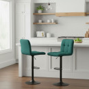 Σκαμπό Μπαρ Carmelo Megapap με Ρυθμιζόμενο Ύψος Βελούδο Κυπαρισσί - Βάση Μαύρο ματ 45x42x90/113εκ.