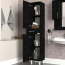 Ντουλάπι Κουζίνας - Μπάνιου Selina Megapap Χρώμα Sencron Black 35x31x179εκ.