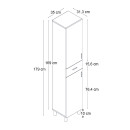 Ντουλάπι Κουζίνας - Μπάνιου Selina Megapap Χρώμα Sapphire oak 35x31x179εκ.