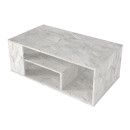 Τραπεζάκι Σαλονιού Abdera Megapap Χρώμα Λευκό εφέ Μαρμάρου 110x60x42εκ.