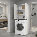 Έπιπλο Πλυντηρίου Romme Megapap Χρώμα Λευκό εφέ Μαρμάρου 65x27,1x180εκ.