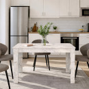 Τραπέζι Darlen Megapap Χρώμα Λευκό εφέ Μαρμάρου 125x72x74εκ.