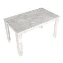 Τραπέζι Darlen Megapap Χρώμα Λευκό εφέ Μαρμάρου 125x72x74εκ.