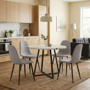 Σετ Τραπεζαρία 5τμχ Rubes - Iris Megapap Χρώμα Λευκό - Ανοιχτό Μπεζ Ø100x78εκ.