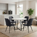 Σετ Τραπεζαρία 5τμχ Rubes - Christy Megapap Χρώμα Λευκό - Ανθρακί Ø100x78εκ.