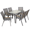 SELBY SET ΤΡΑΠΕΖΑΡΙΑΣ 7ΤΜΧ ΑΝΘΡΑΚΙ 120Χ70εκ.