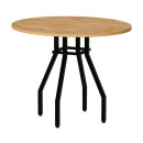 Σετ Τραπεζαρία 5τμχ Roma - Viva Megapap Χρώμα Pine oak - Μαύρο Ø80x75εκ.