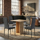 Σετ Τραπεζαρία 5τμχ Allos - Rosa Megapap Χρώμα Sapphire oak - Γκρι 75x75x77εκ.