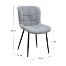 Σετ Τραπεζαρία 5τμχ Darlen - Chiara Megapap Χρώμα Sapphire oak - Γκρι 125x72x74εκ.