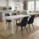 Σετ Τραπεζαρία 5τμχ Darlen - Christy Megapap Χρώμα Λευκό - Ανθρακί 125x72x74εκ.