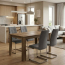 Σετ Τραπεζαρία 5τμχ Darlen - Laura Megapap Χρώμα Καρυδί - Γκρι 125x72x74εκ.