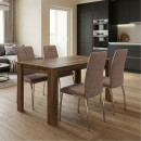 Σετ Τραπεζαρία 5τμχ Darlen - Alma Megapap Χρώμα Καρυδί - Μπεζ 125x72x74εκ.