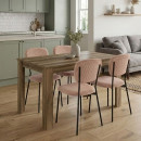 Σετ Τραπεζαρία 5τμχ Darlen - Kevin Megapap Χρώμα Καρυδί - Μόκα 125x72x74εκ.