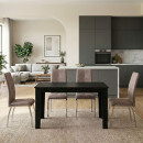 Σετ Τραπεζαρία 5τμχ Darlen - Alma Megapap Χρώμα Sencron Black - Μπεζ 125x72x74εκ.