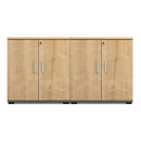 Ντουλάπι Γραφείου Επαγγελματικό Venturo Megapap Χρώμα Ανθρακί - Φυσικό Οξιάς 160x40x80εκ.