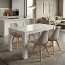 Σετ Τραπεζαρία 5τμχ Darlen - Viva Megapap Χρώμα Λευκό εφέ Μαρμάρου - Cappuccino 125x72x74εκ.