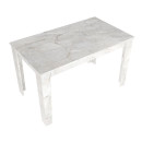 Σετ Τραπεζαρία 5τμχ Darlen - Iris Megapap Χρώμα Λευκό εφέ Μαρμάρου - Γκρι/φυσικό Πόδι 125x72x74εκ.