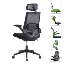 Καρέκλα Γραφείου Διευθυντική Belora Megapap με Ύφασμα Mesh Χρώμα Μαύρο 63,5x62x117/127εκ.