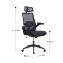 Καρέκλα Γραφείου Διευθυντική Belora Megapap με Ύφασμα Mesh Χρώμα Μαύρο 63,5x62x117/127εκ.