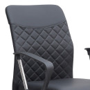 Καρέκλα Γραφείου Avelon Megapap από Τεχνόδερμα Χρώμα Μαύρο 60x56x94/103εκ.