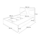 Κρεβάτι Bergamo Megapap Χρώμα Φυσικό Οξιάς 160x200εκ.