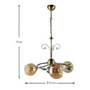 Φωτιστικό Οροφής Zara Megapap e27 Μεταλλικό Τρίφωτο Χρώμα Μπρονζέ Φ52x75εκ.