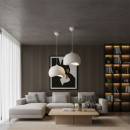 Φωτιστικό Οροφής Yontu Megapap e27 Fiberglass Μονόφωτο Χρώμα Λευκό 34x29x120εκ.