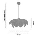 Φωτιστικό Οροφής Magnolia Megapap e27 Ύφασμα pvc Μονόφωτο Χρώμα Μπεζ Ø40x55εκ.