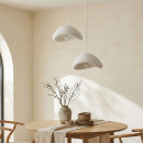 Φωτιστικό Οροφής Luna Megapap e27 Fiberglass Δίφωτο Χρώμα Λευκό Ø74x115εκ.