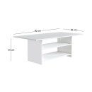 Τραπεζάκι Σαλονιού Dallas Megapap Χρώμα Λευκό 90x50x45εκ.