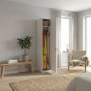 Ντουλάπα Ρούχων Emeril Megapap Μονόφυλλη Χρώμα Λευκό 35x42x180εκ.