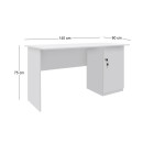 Γραφείο Εργασίας Moto Megapap Χρώμα Λευκό 140x60x75εκ.