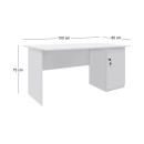 Γραφείο Εργασίας Moto Megapap Χρώμα Λευκό 150x80x75εκ.