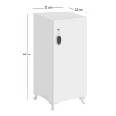 Ντουλάπι με Κλειδαριά Zehra Megapap Χρώμα Λευκό 30x32x88εκ.