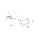 TROPIC ΞΑΠΛΩΣΤΡΑ WHITE/TAUPE ΑΛΟΥΜ-ΠΟΛ/ΝΙΟΥ 210X72X31εκ.