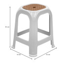 Σκαμπώ Πολυπροπυλενίου Στοιβαζόμενο Desia Megapap Χρώμα Λευκό 35x35x45εκ.